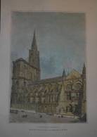 France - Cathédrale De Strasboug - Gravure Originale - 1878 - Aquarellée à La Main. - Other & Unclassified