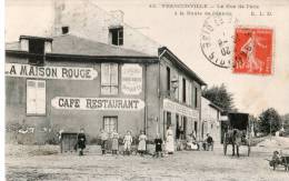 95...VAL D OISE.....FRANCONVILLE........LA RUE DE PARIS....CAFE...ATTELAGE..  .....ECRITE.  ‹(•¿• )› - Franconville