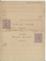 VICTORIA AUSTRALIA TARJETA ENTERO POSTAL DOBLE REINA VICTORIA - Covers & Documents