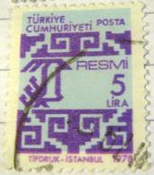 Turkey 1978 Official Stamp 5l - Used - Nuevos