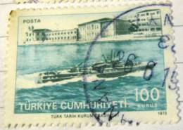 Turkey 1973 Naval Academy 100k - Used - Oblitérés