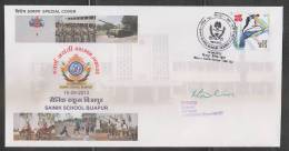 INDIA  2012  Bijapur Sainik School  Signed By Principal  Horses Soldiers Artillary Flags Cover #  44433  Indien Inde - Brieven En Documenten