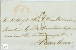 BRIEFOMSLAG Uit 1856 Van AMSTERDAM Aan De SECRETARIS Van Het HEEMRAADSCHAP Van De HAARLEMMERMEERPOLDER Te  HAARLEM (6953 - Lettres & Documents