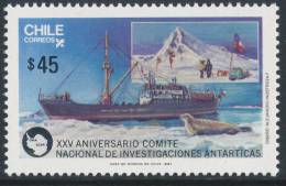 CHILE 1987 National Committee For Antarctic Research 1v** - Basi Scientifiche