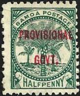 SAMOA 1/2 P GREEN PALM TREES O/P PROVISIONAL GOVT. 1899 MHD SG90 READ DESCRIPTION !! - Samoa