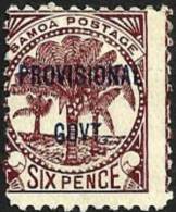 SAMOA 6 P BROWN PALM TREES O/P PROVISIONAL GOVT. 1899 MHD SG95 READ DESCRIPTION !! - Samoa (Staat)