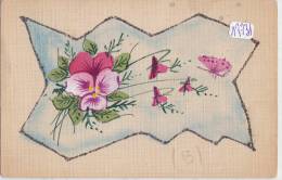 CPA -  Thème - Cartes Spéciales - Carte  Dessin Motif Floral Pailleté - Sonstige & Ohne Zuordnung