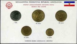 Yougoslavie Yugoslavia Coffret Officiel BU 5 Para à 1 Dinar 1965 KM MS4 - Joegoslavië