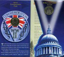 Grande Bretagne Great Britain 2 Pounds 2005 50 Ans De La Seconde Guerre Mondiale Jeton Coffret Officiel BU KM 1056 - 2 Pounds