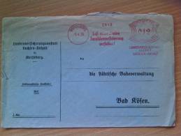 Merseburg 8.4.38 Laß Nicht Deine Invalidenversicherung Verfallen! Landesversicherungsanstalt Sachsen-Anhalt 12 Pfennig - Frankeermachines (EMA)