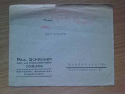 Coburg 25.3.39 Paul Schreiner Rohr- Und Polstermöbel-Fabrik Puppenwagen 4 Pfennig Nach Magdeburg - Maschinenstempel (EMA)