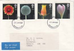 Great Britain FDC Scott #1168-1171 Set Of 4 Flowers - 1981-1990 Em. Décimales