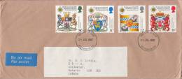 Great Britain FDC Scott #1184-1187 Set Of 4 Order Of The Thistle, 300th Anniversary Of Revival - 1981-1990 Decimal Issues