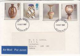 Great Britain FDC Scott #1192-1195 Set Of 4 Studio Pottery - 1981-1990 Decimal Issues