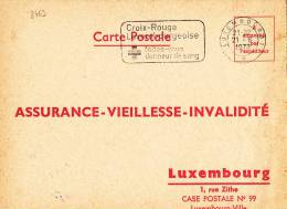 8463# CARTE POSTALE ASSURANCE VIEILLESSE INVALIDITE OBLITERATION MECANIQUE LUXEMBOURG 1973 CROIX ROUGE DONNEUR DE SANG - Briefe U. Dokumente