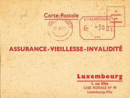 8468# CARTE POSTALE ASSURANCE VIEILLESSE INVALIDITE AFFRANCHISSEMENT MECANIQUE ESCH SUR ALZETTE LUXEMBOURG 1973 - Covers & Documents