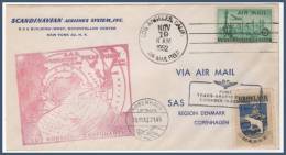 LOS ANGELES > COPENHAGEN Via NORTH POLE 19/11/1952 - 2c. 1941-1960 Lettres