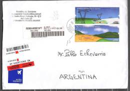 2012 Registered Cover From Portugal To Argentina - Storia Postale