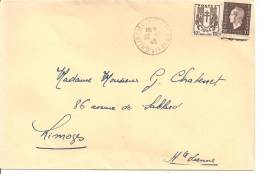 N°Y&T 687+670 TARIF IMPRIME   LIMOGES          Vers     LIMOGES Le  22 NOVEMBRE1945 - Storia Postale