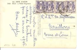 N°Y&T 773X4 NICE            Vers    GOUILLONS Le    07 JUILLET1946 - Brieven En Documenten