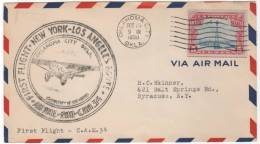 NEW YORK > LOS ANGELES 25/10/1930 - 1c. 1918-1940 Storia Postale
