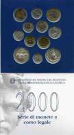 Italie Italia Coffret Officiel BU De 1 à 1000 Lire 2000 Argent Bruno KM MS38 - Jahressets & Polierte Platten