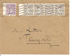 N°Y&T 626+621X4 AUXERRE            Vers    FLEURY VALLEE Le    01 MAI1945 - Covers & Documents