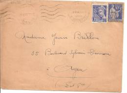 N°Y&T 368+407  PARIS               Vers     AGEN Le   08 MAI1940 - Covers & Documents