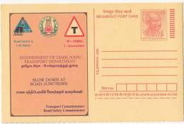 "T-Intersection" , Traffic Light,  Road Safety, Transport Department, Health,  Meghdoot Postal Stationery - Accidents & Road Safety