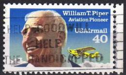 1991 Stati Uniti Pionieri Dell´aviazione W.T.Piper - 3a. 1961-… Gebraucht