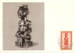 CARTE  MAXIMUM --  CONGO    BELGE - STATUETTE REPRESENTANT  LE ROI  BOPE KENA - Oblitérés