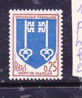 FRANCE N° 1469 25C BRUN ROUGE ET BLEU MONT DE MARSAN FOND BLEU FONCE  NEUF SANS CHARNIERE - Unused Stamps