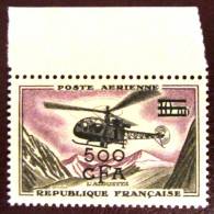 Reunion - 1961 Y&T PA 60 Alouette 500CFA Sur 10.00F Neuf** Avec Marge - TTB - Cote: 18 Euros - Posta Aerea