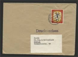 GERMANY, BERLIN Bundestag 1955 10 PFENNIG ON COVER AS PRINTED MATTER TO SWITZERLAND - Covers & Documents