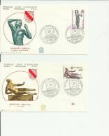 EUROPA CEPT 1974 - FRANCE SET OF 2 FDC SCULPTURES   A. RODIN - A.MAILLOL W 1 ST EACH  OF 0,50-90 FR STRASBOURG  APR 20 R - 1974