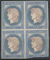 FRANCE - Projet GAIFFE De 1876 - 1 C. Cérès En Bleu Et Rose En Bloc De 4 - Altri & Non Classificati
