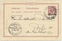 Germany 1897 Ottoman Levant - German Post Office - Constantinople To Berlin - Turquia (oficinas)