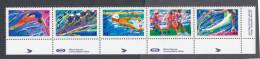 Canada Olympics Strip 5 Perf  From Booklet BK146 MNH 1992 #1418a - Sommer 1992: Barcelone