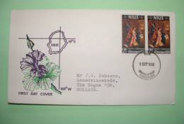 Niue 1969 FDC Cover To Holland - Christmas - Flower - Map - Niue