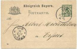 Germany 1894 Speyer To Erfurt - Postal Stationery Card - Otros & Sin Clasificación