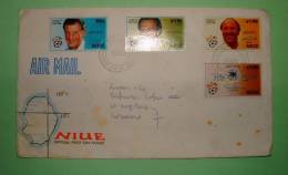 Niue 1990 FDC Cover To Switzerland - Football Soccer Italia 90 - German Team And Ball - German Eagle Arms - Niue