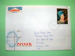 Niue 1990 FDC Cover To USA - Queen Mother 90th Birthday - Niue