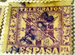 Spain 1940 Telegraph Stamp 1p - Used - Telegraph