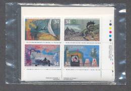 Canada Pink Print Flaw #1107i  & Crossed  N  # 1104i  Discoveries Issue, Exploration 1986 MNH - Variedades Y Curiosidades