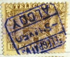Spain 1940 Telegraph Stamp 10c - Used - Telegrafen