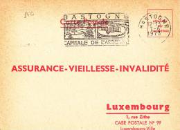 8473# CARTE POSTALE ASSURANCE VIEILLESSE INVALIDITE Obl BASTOGNE CAPITALE DE L' ARDENNE LUXEMBOURG 1973 - Lettres & Documents