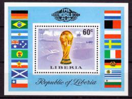 Liberia - Usato - Foglietto Coppa Del Mondo 1974 - 1974 – Allemagne Fédérale