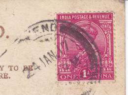 CARDIFF Town Hall And Law Courts (Timbre India Postage 1917 Posté De Kirkend India) - Cardiganshire