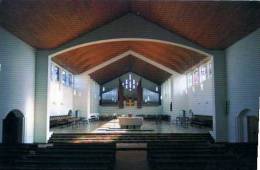 29 LANDEVENNEC Interieur De La Nouvelle Eglise Abbatiale Vitraux De Maurice Rocher 1965 - Landévennec