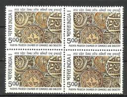 INDIA, 2006, 100 Years Of Madhya Pradesh Chamber Of Commerce And Industry, Gwalior, Block Of 4,   MNH, (**) - Ungebraucht